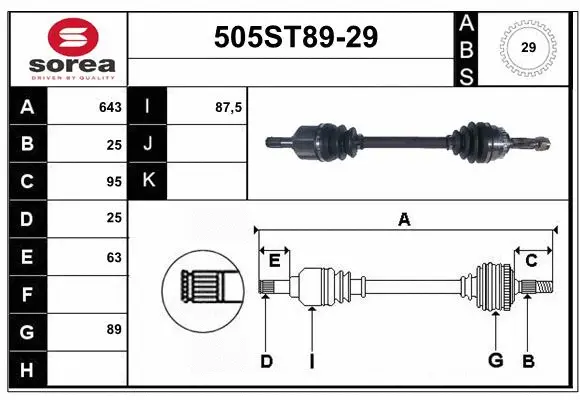 Drive Shaft (505ST89-29)
