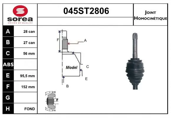 Joint Kit, drive shaft (045ST2806)