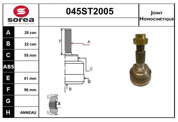 Joint Kit, drive shaft (045ST2005)