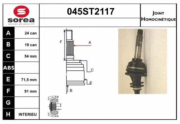 Joint Kit, drive shaft (045ST2117)