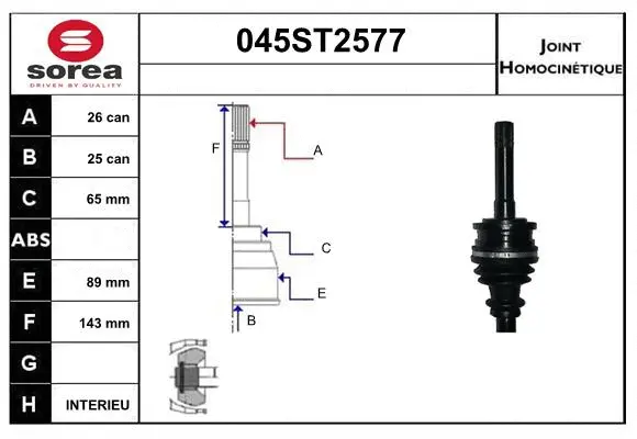 Joint Kit, drive shaft (045ST2577)