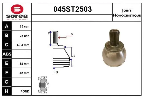 Joint Kit, drive shaft (045ST2503)