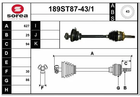Drive Shaft (189ST87-43/1)