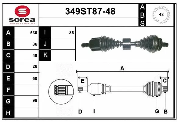 Drive Shaft (349ST87-48)