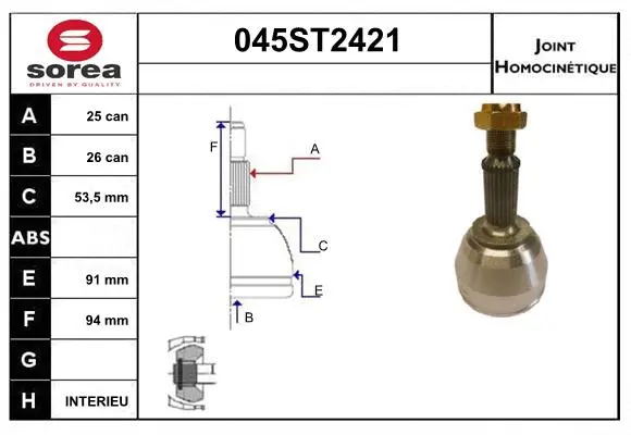 Joint Kit, drive shaft (045ST2421)