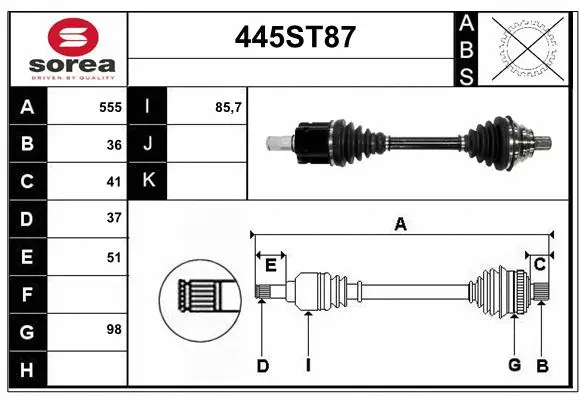 Drive Shaft (445ST87)