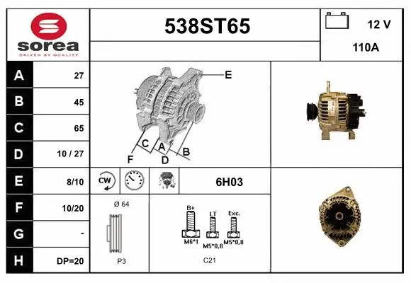 Alternator (538ST65)