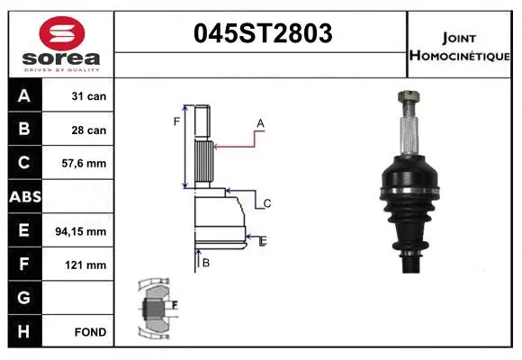 Joint Kit, drive shaft (045ST2803)