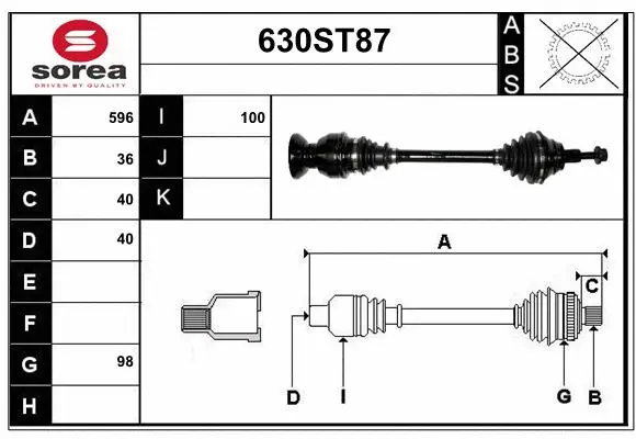 Drive Shaft (630ST87)