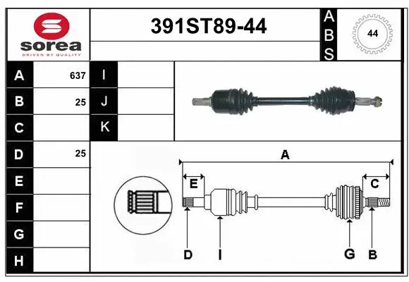 Drive Shaft (391ST89-44)