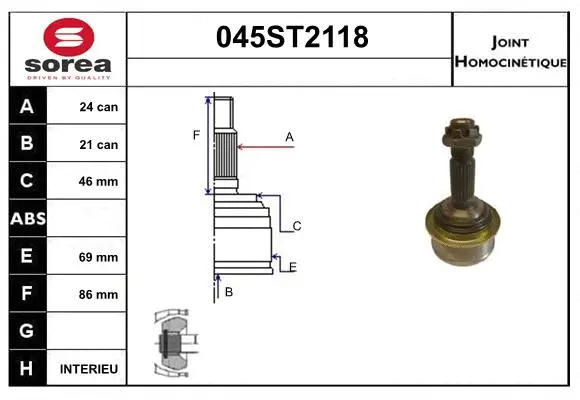 Joint Kit, drive shaft (045ST2118)