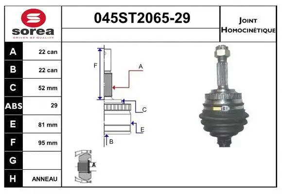 Joint Kit, drive shaft (045ST2065-29)