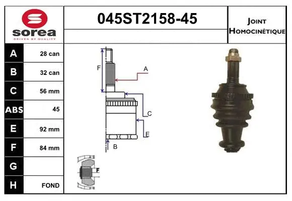 Joint Kit, drive shaft (045ST2158-45)