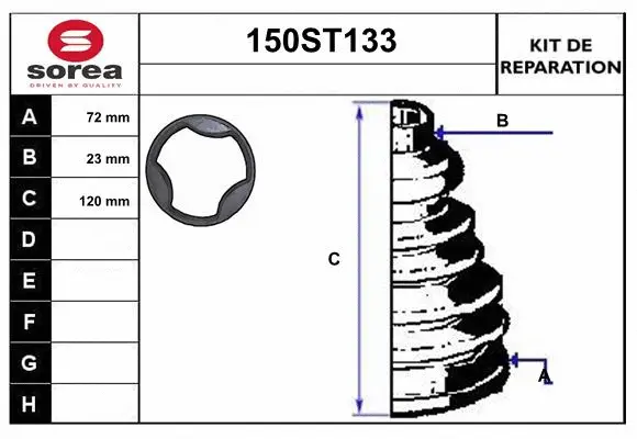 Bellow Kit, drive shaft (150ST133)