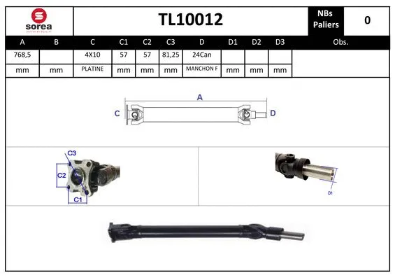 Propshaft, axle drive (TL10012)