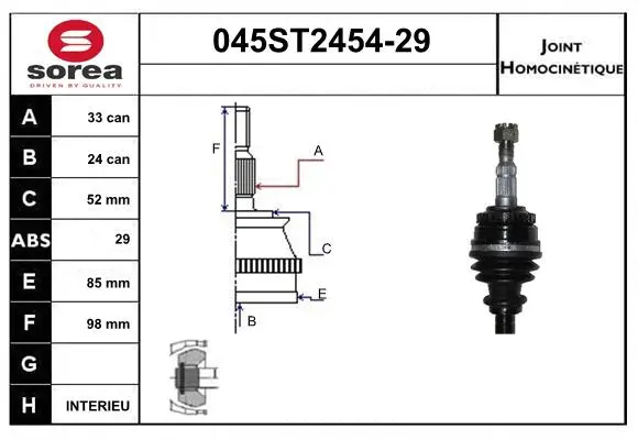 Joint Kit, drive shaft (045ST2454-29)