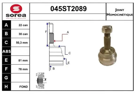 Joint Kit, drive shaft (045ST2089)