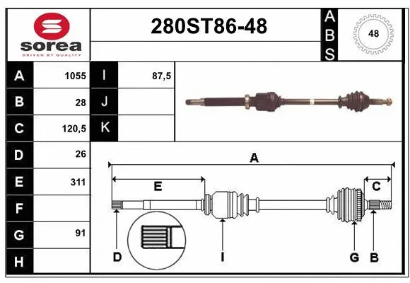Drive Shaft (280ST86-48)