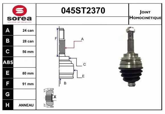 Joint Kit, drive shaft (045ST2370)