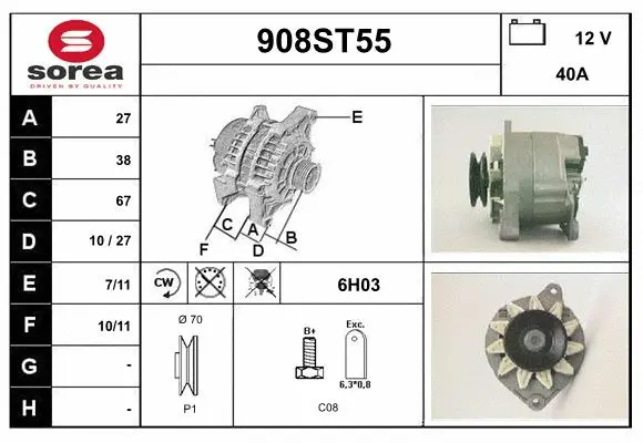 Alternator (908ST55)