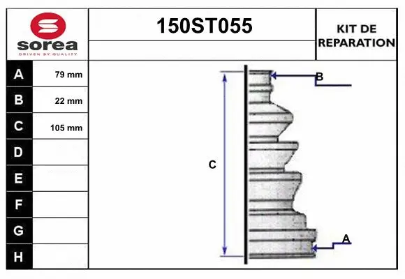 Bellow Kit, drive shaft (150ST055)