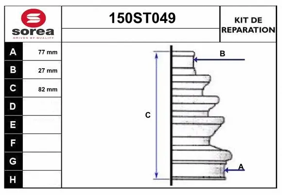 Bellow Kit, drive shaft (150ST049)