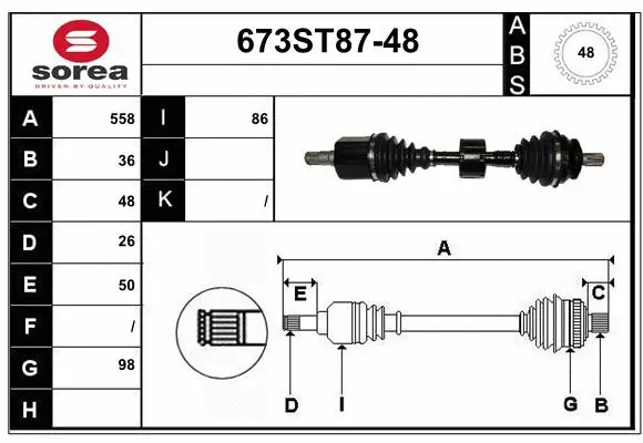 Drive Shaft (673ST87-48)