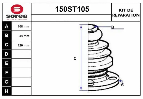 Bellow Kit, drive shaft (150ST105)