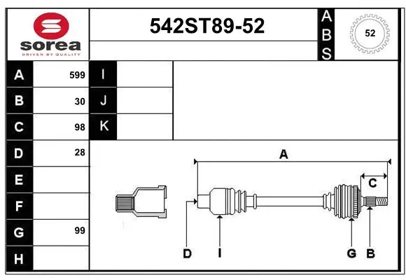 Drive Shaft (542ST89-52)