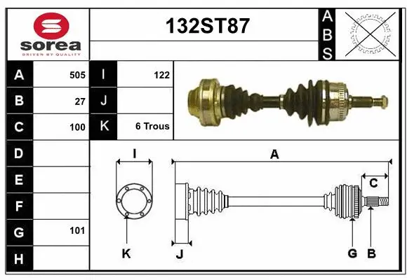 Drive Shaft (132ST87)