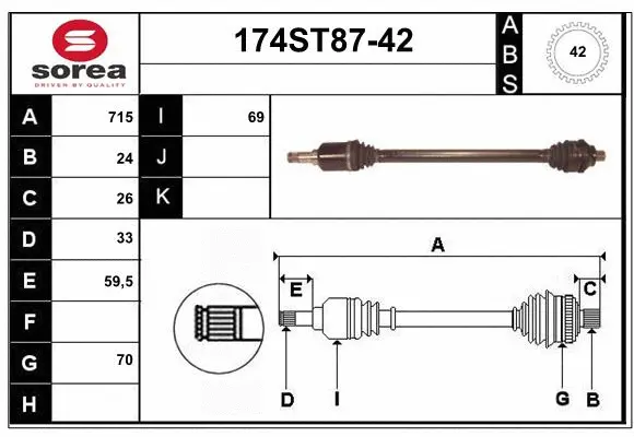 Drive Shaft (174ST87-42)
