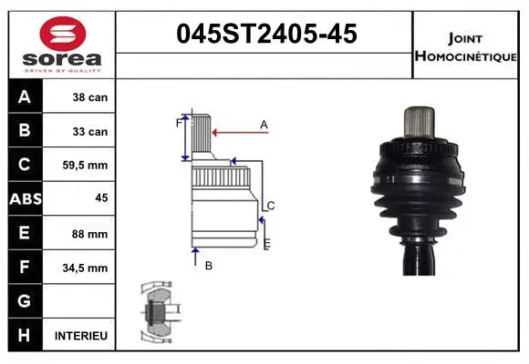 Joint Kit, drive shaft (045ST2405-45)