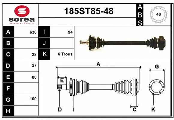 Drive Shaft (185ST85-48)