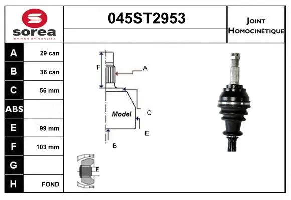 Joint Kit, drive shaft (045ST2953)