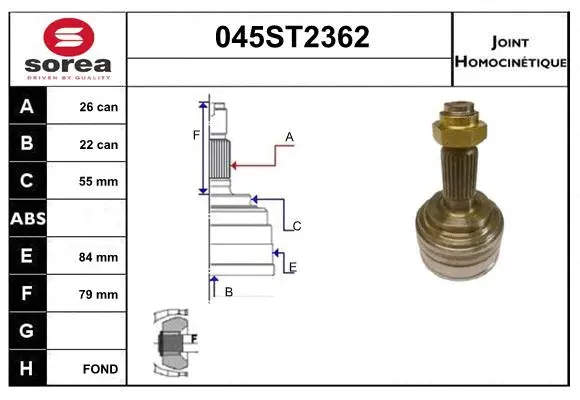 Joint Kit, drive shaft (045ST2362)