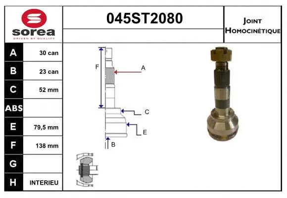 Joint Kit, drive shaft (045ST2080)