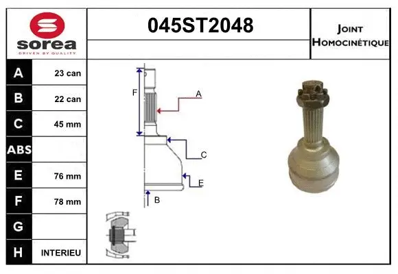 Joint Kit, drive shaft (045ST2048)