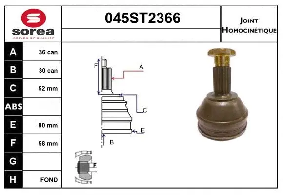 Joint Kit, drive shaft (045ST2366)