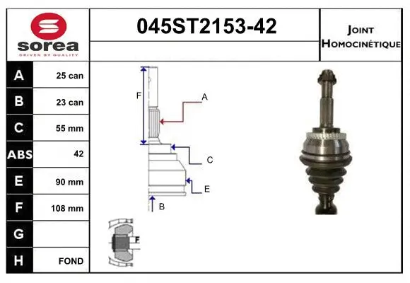 Joint Kit, drive shaft (045ST2153-42)