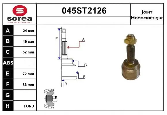 Joint Kit, drive shaft (045ST2126)