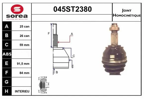 Joint Kit, drive shaft (045ST2380)