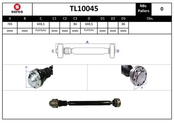 Propshaft, axle drive (TL10045)