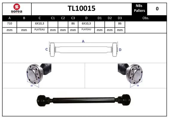 Propshaft, axle drive (TL10015)
