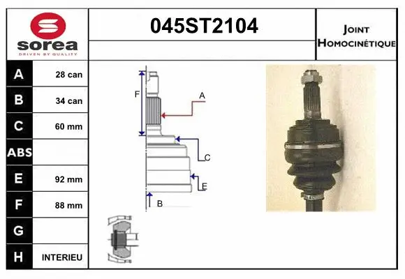 Joint Kit, drive shaft (045ST2104)