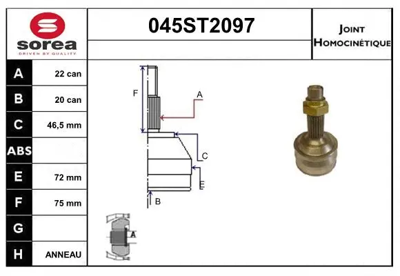Joint Kit, drive shaft (045ST2097)