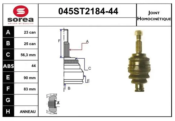 Joint Kit, drive shaft (045ST2184-44)