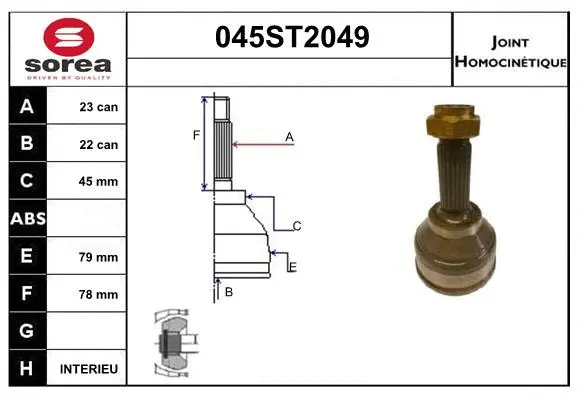 Joint Kit, drive shaft (045ST2049)