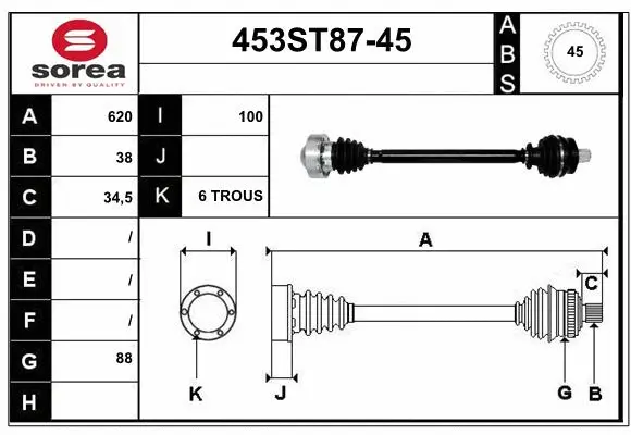 Drive Shaft (453ST87-45)