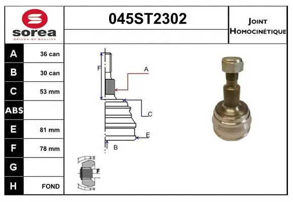 Joint Kit, drive shaft (045ST2302)