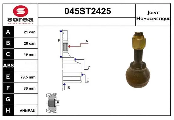 Joint Kit, drive shaft (045ST2425)